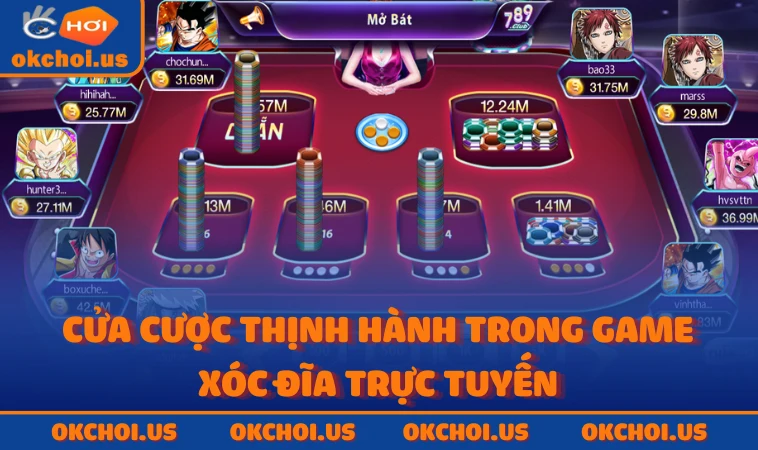 Cửa cược thịnh hành trong game Xóc Đĩa trực tuyến