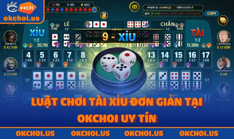 Luật chơi Tài Xỉu đơn giản tại OKCHOI uy tín