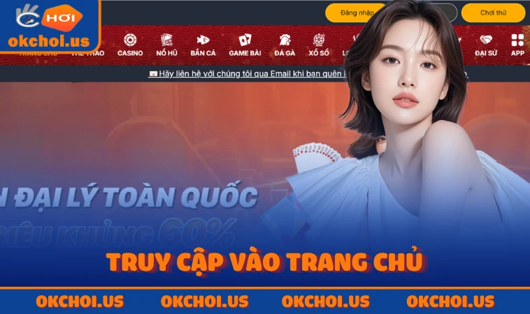 Truy cập vào trang chủ